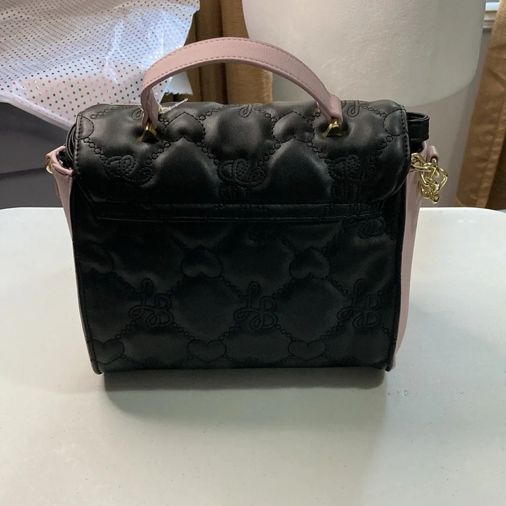 Betsey Johnson LBaddy Black And Pink Crossbody Bag NEW WITH TAGS - Picture 2 of 10